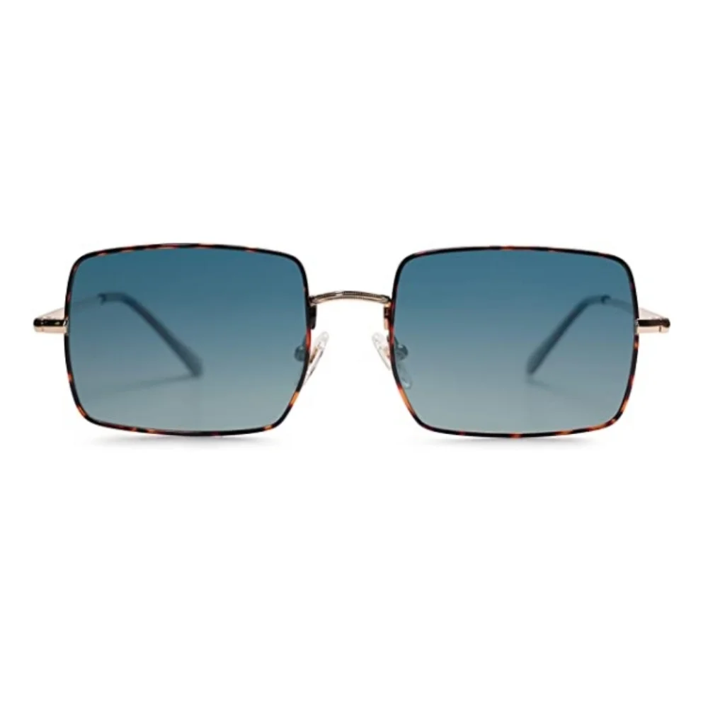 New Rectangle Polygon Blue Polarized Sunglasses for Women Men Retro Classic - Picture 2 of 5